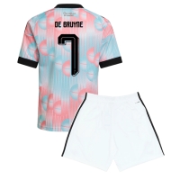 Camiseta Bélgica Kevin De Bruyne #7 Segunda Equipación Replica Mundial 2026 para niños mangas cortas (+ Pantalones cortos)